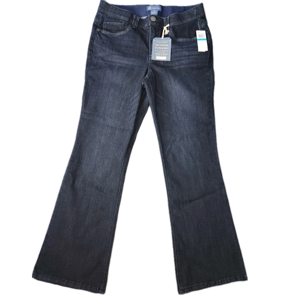 Democracy Ab Solution Itty Bitty Boot Cut Jeans Blue Stretch Slimming Sz 16 NWT